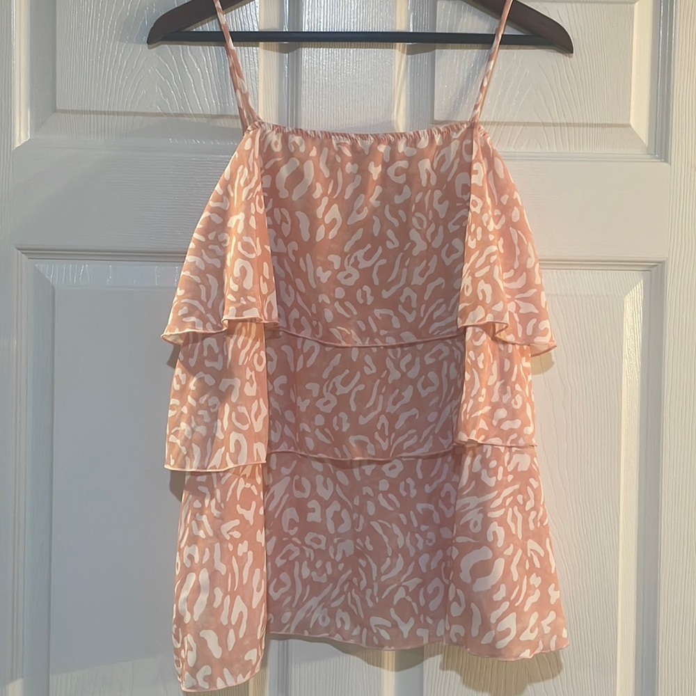 Pink lily ruffle sleeveless top